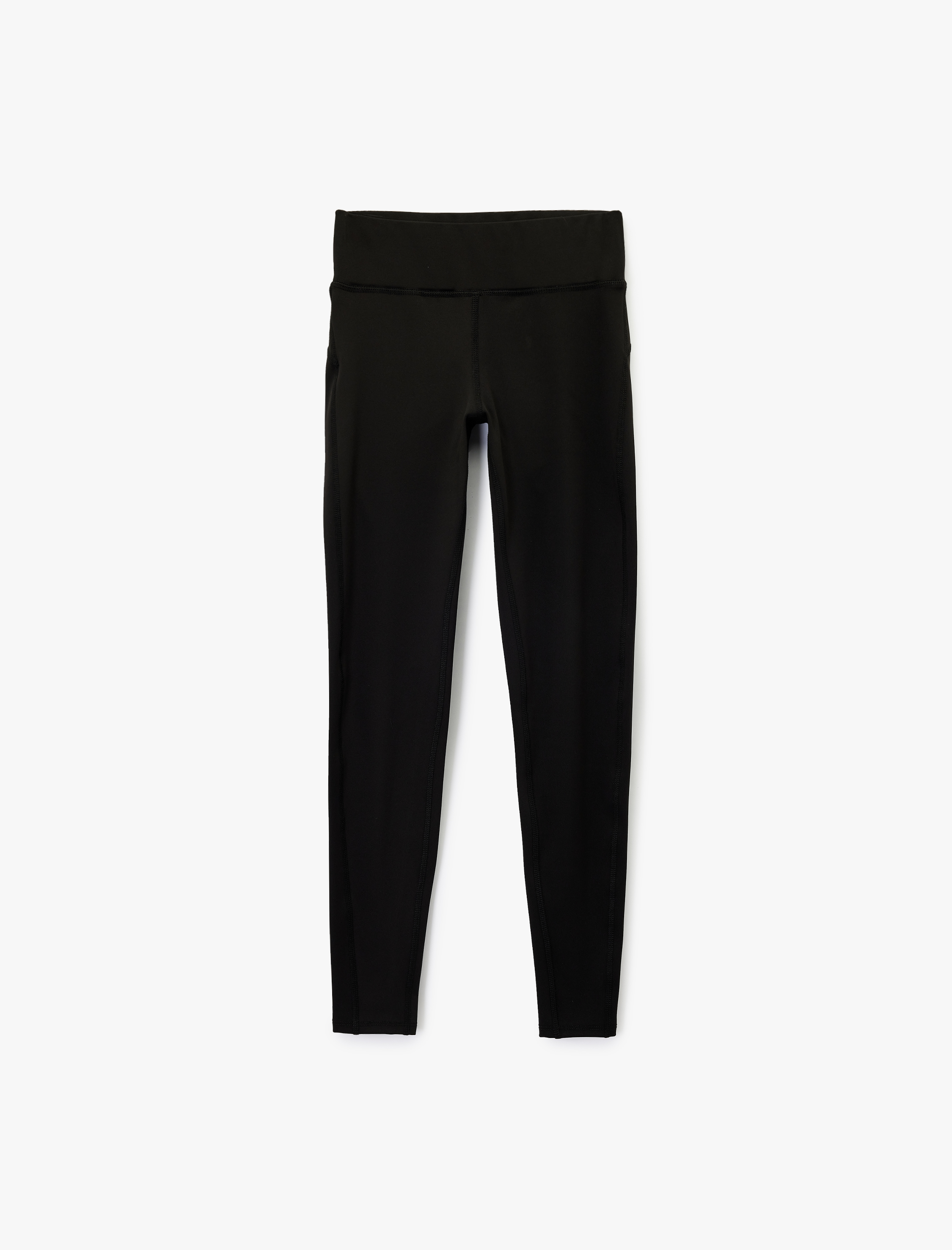 Yüksek Bel Slim Fit Dikiş Detaylı Spor Tayt